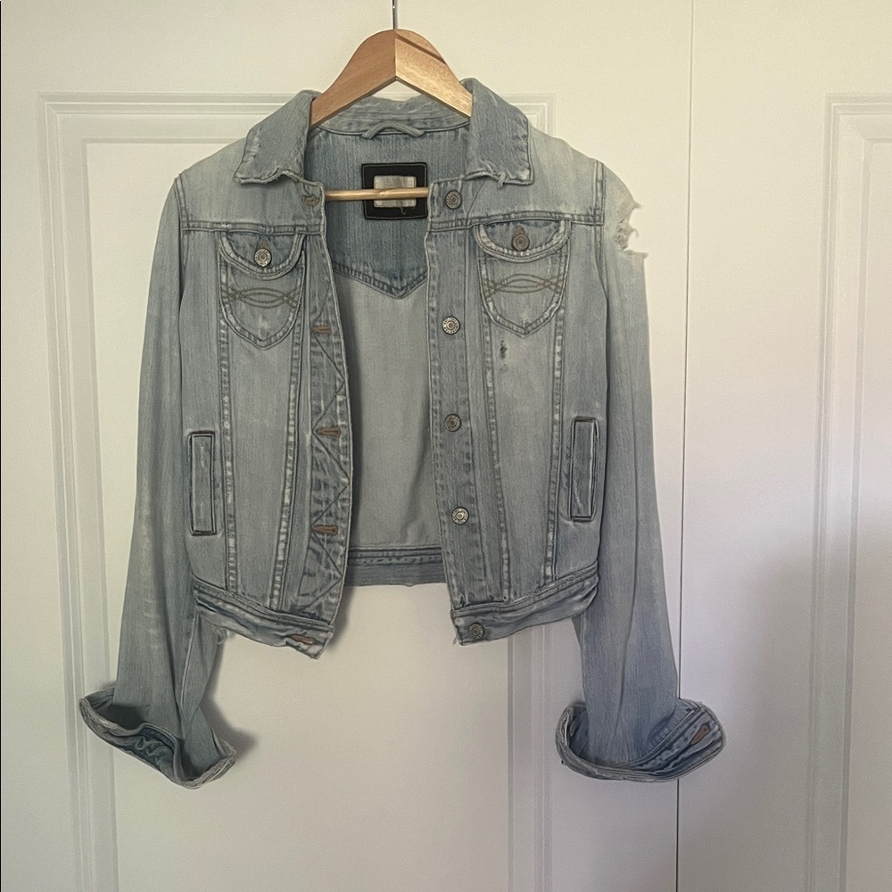 Light Blue Distressed Denim Jacket